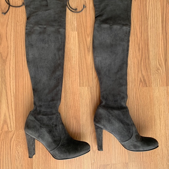 Stuart Weitzman Grey Suede Over The Knee Boots